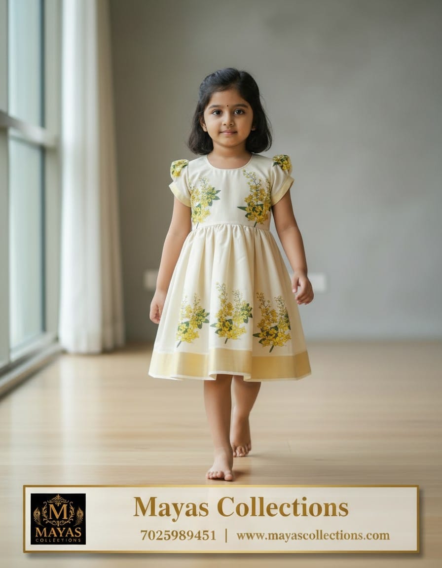Mayas Traditional Print Frock for Girls
